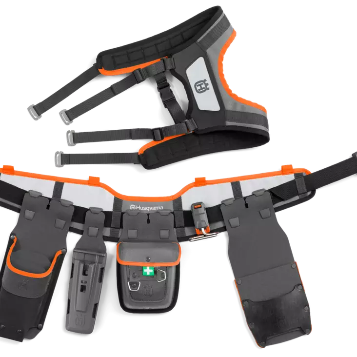 Flexi Työkaluvyö, 2x Combi kotelo (toinen usealle kiilalle), EA tasku, viila-, työkalupidike - Husqvarna metsätyökalut - 593837202 - 1