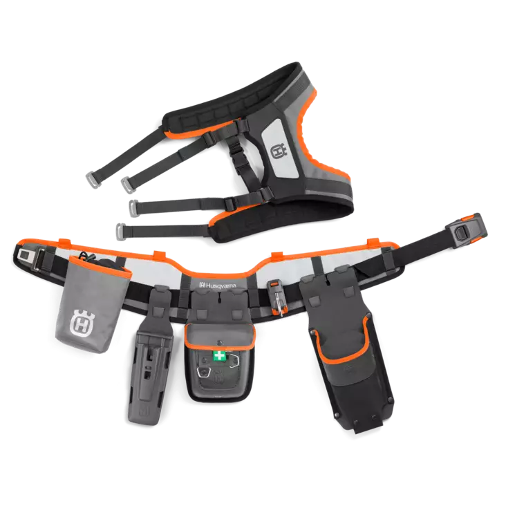 Flexi Työkaluvyö, 1x Combi kiilakotelo, EA tasku, viila-, työkalupidike, pullopussi - Husqvarna metsätyökalut - 593837203 - 1